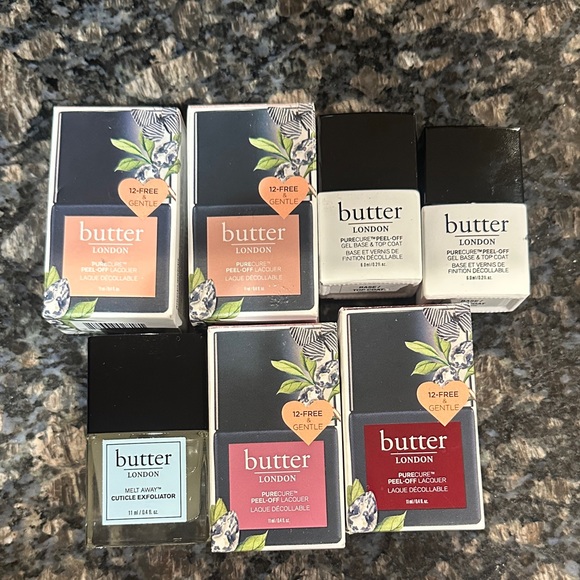 butter LONDON Other - butter LONDON Nail Polish Collection - Mint, Red, Peach set of 7